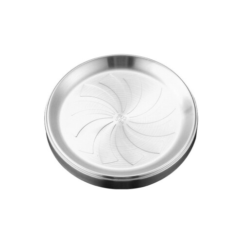 Plat de service Double couche en acier inoxydable,-Argent 26cm