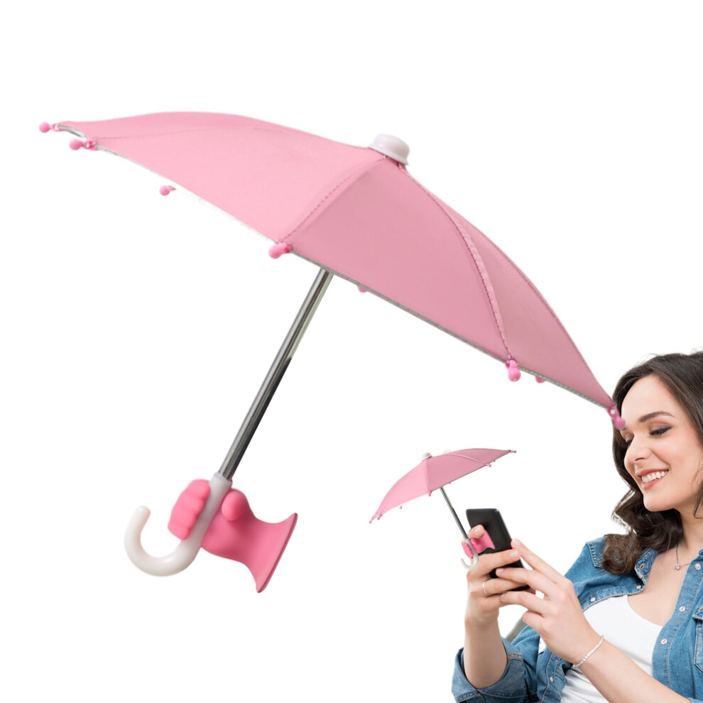 Mobile Phone Umbrella Sun Shade Uv Protection Mini Portable Wind Shield Fist Suction Cup Pink 9001264242466