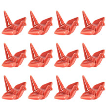 Porcelain Chopsticks Rest, Japanese Origami Crane Shape Holder (Orange)