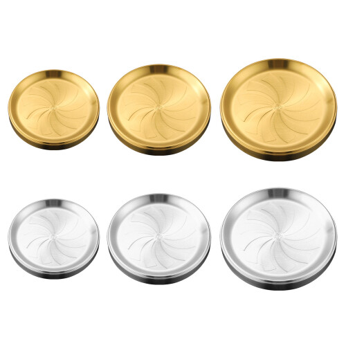 Assiette à Snacks à Double paroi en acier 304,-Argent 20cm 1