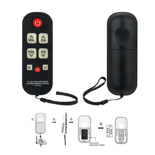 Wear Resistant TV Remote Control A-TV10 Simplified Button Layout 1