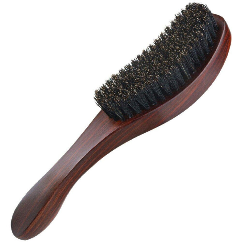 Brown Beard Brush, Wild Boar Bristle Hair Brush, Professional Facial Shaving Brush For Men, Mustache Cleaning Barbershop Equipment Tool
