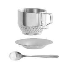 Stainless Steels Coffee Cups Set Double Walled Thermals-Silver