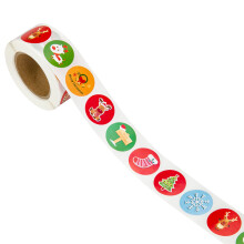 Pacote Variado de Adesivos Redondos de Natal para Crianças, Ideais para Lembrancinhas, Desenhos Vibrantes Perfeitos para Artesanato, Decoração e