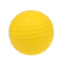 Yellow foam training balls made of soft foam.
