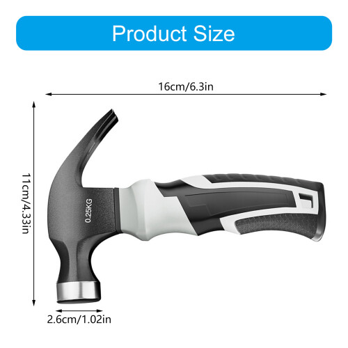 Mini Hammer Nail Claw Hammer Ergonomic Handle Small Portable 2