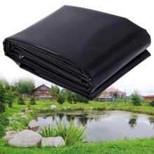 Garden Pond Liner 3x4m10x12m, 0.12mm Thick Flexible Pond Lining Film, Damp Proof Membrane, Black Underlay