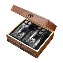 Whiskey Glasses Set, Wooden Box Drinking Collection, Unique Glass Drinking Set