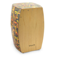 World Rhythm Cajon, Full Size Cajon Box Drum with Natural Wood Playing