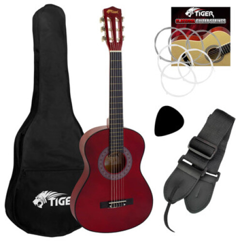 Tiger 3/4 Size Childrens Classical Guitar Pack with Gig Bag, Strap &