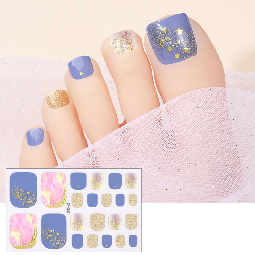 Toenail Stickers Waterproof Toenail Wraps 3D Rhinestones-0287