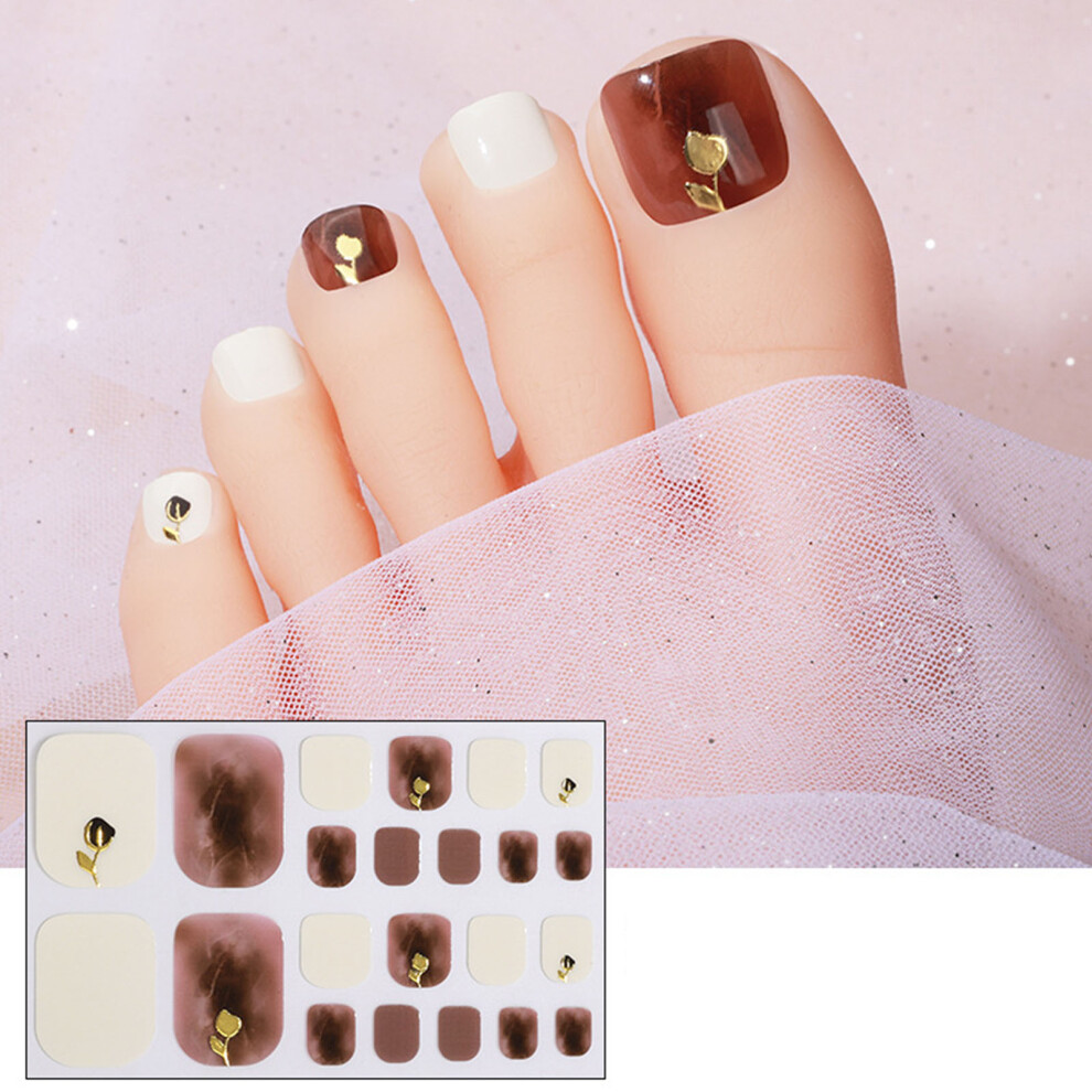 3D Rhinestones Toenail Wraps Adhesive Toenail Decals-0273