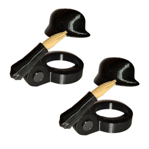Soldat grüßt Bierflaschenaufsätze.-2 schwarz
