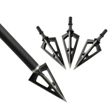 100 Grain Broadhead Hunting Arrowhead Arrow Steel Blades Black Shooting Practice Archery Arrow Tip 12 Pieces
