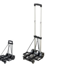 Foldable Luggage Trolley, Portable Pannier Rack, Car Seat Travel Trolley Mini Luggage Trolley Made of Aluminium for Car Seat Travel