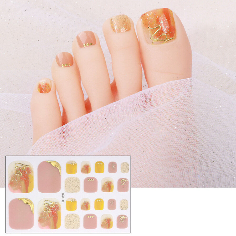 Toenail Wraps Toenail Polish Strips 3D Rhinestones Toenail-0248