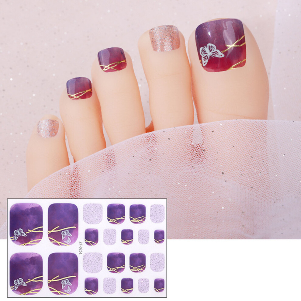 3D Rhinestones Toenail Wraps Adhesive Toenail Stickers-0251