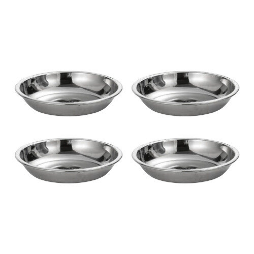 4 Stück Edelstahl-Servierschalen, runde-12cm