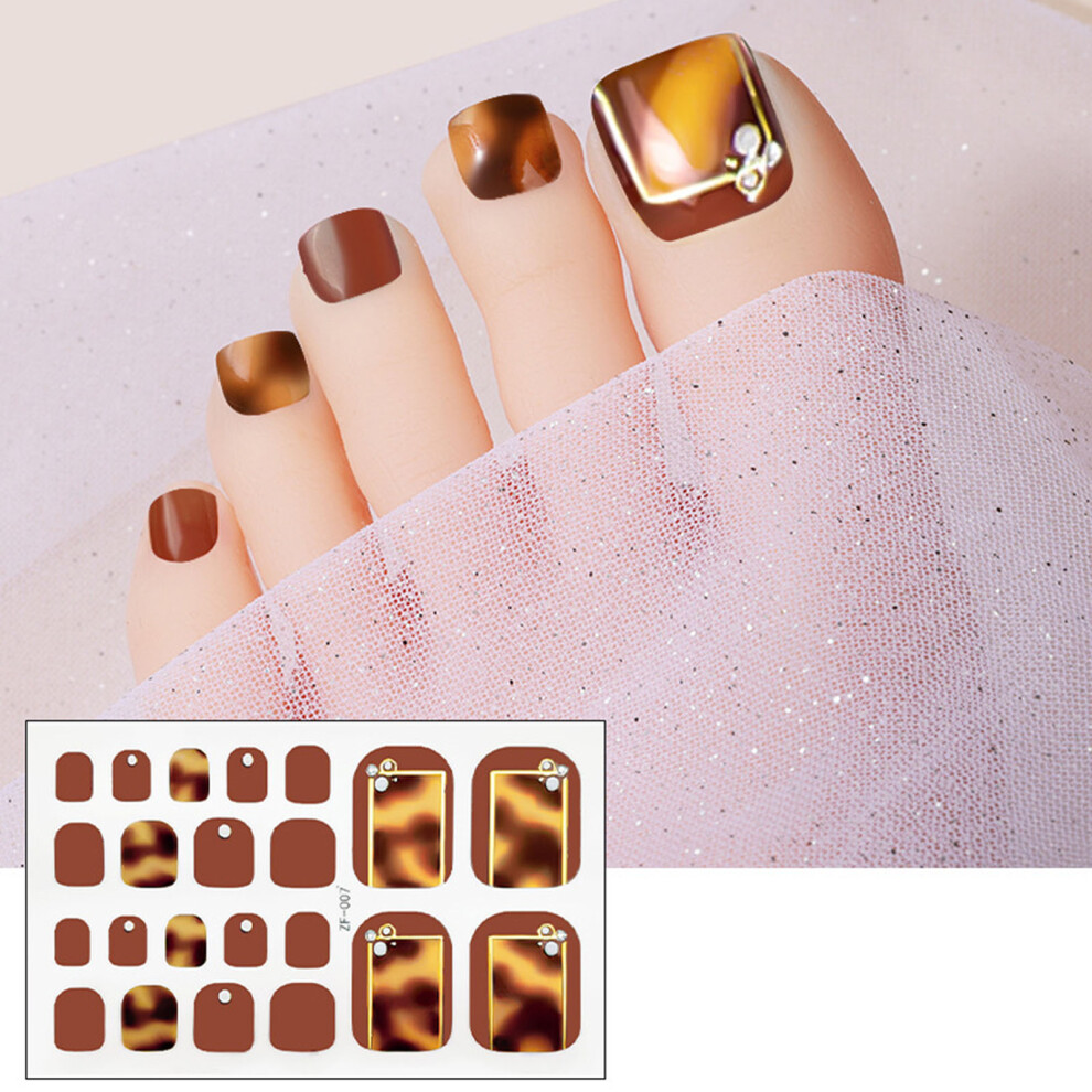 3D Rhinestones Toenail Wraps Adhesive Toenail Decals-0007