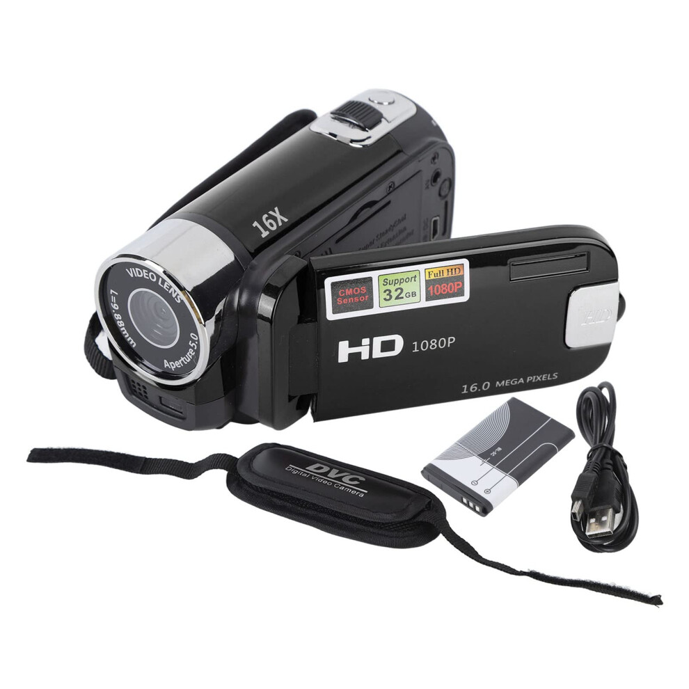 1080P Hd Camera Camcorder 16Mp Dv Camera 16X Digital Zoom 2.7Inch Tft Screen Builtin Speakers Usb Cable Black 9001264244750