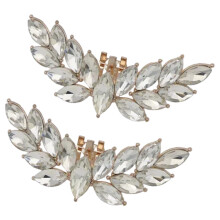 2Pcs Angelic Wing Rhinestones DIY Shoe Charms Clips-Rose Gold