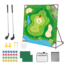 Kinder Competition Golf Set PoleChipGolf Game Set, FamilyFriendly Set With Putting Mat For Indoors Outdoors green