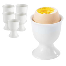 Egg Cups Set of 6 White Porcelain Stackable 7x5.2cm for Breakfast