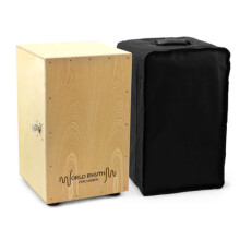 World Rhythm Cajon with Adjustable Snare, Padded Gig Bag and Cushion -