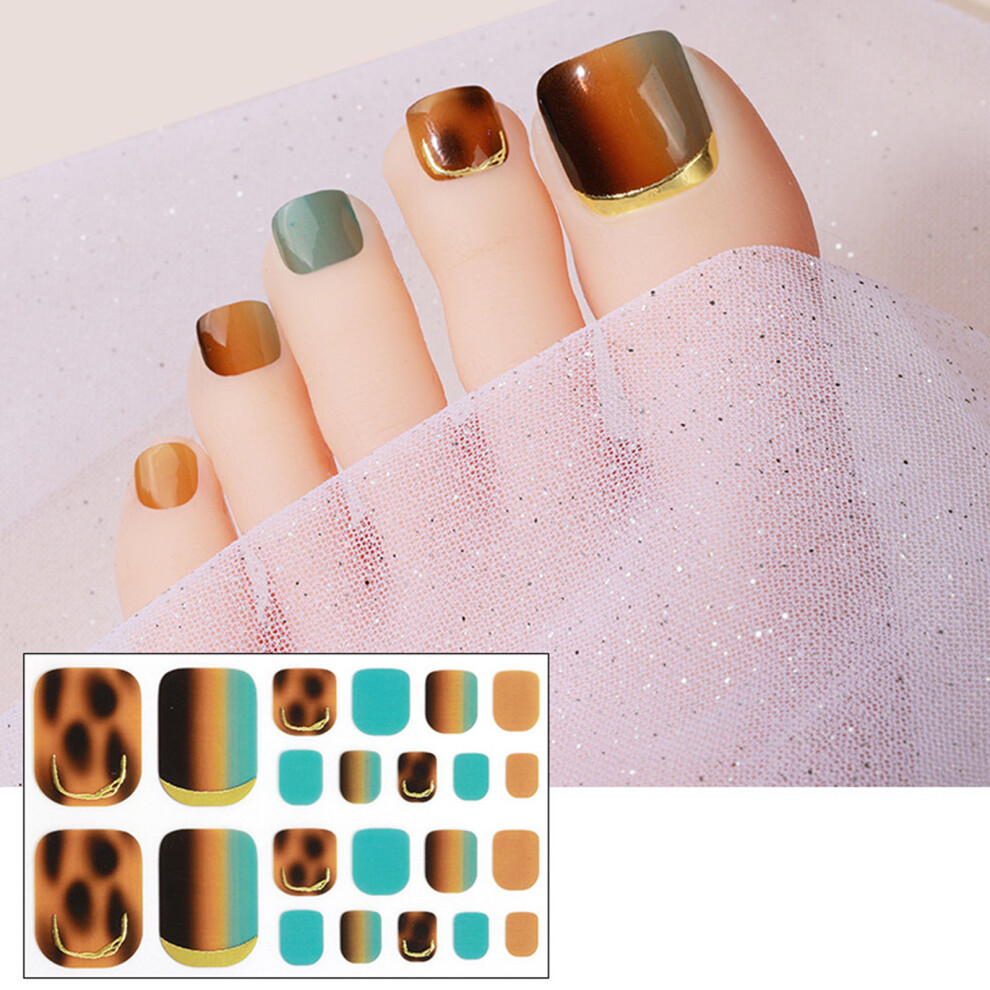 3D Rhinestones Toenail Wraps Adhesive Toenail Decals-0275
