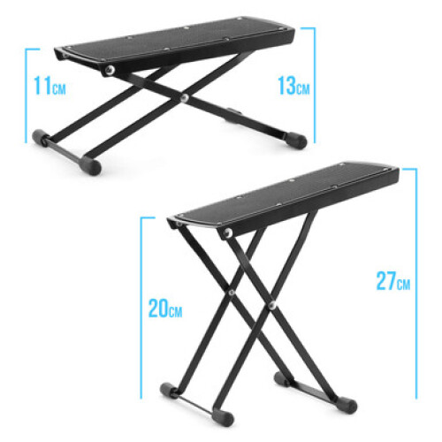 Tiger GST35 Guitar Footstool, Height Adjustable Folding Footrest - 1