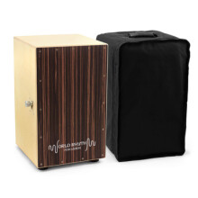 World Rhythm Cajon with Adjustable Snare, Padded Gig Bag and Cushion -