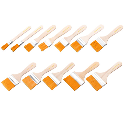 10Pcs Artist Craft Flat Paint Brushes Set Soft Bristle-Size 5 1