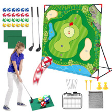 Kinder Wettkampf Golf Set Indoor Golf Hitting Mat Weatherproof Outdoor Game for Family and Office Break Room green