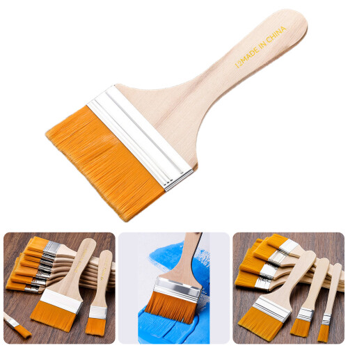 10Pcs Artist Craft Flat Paint Brushes Set Soft Bristle-Size 5 2