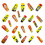 24pc Pumpkin Ghosted Bat False Nail Medium Square Shape ABS Fake 5