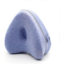 Memory Foam Knee Pillow For Sciatica Pain Relief Ergonomic Design Blue Leg Pillow For Side Sleepers With Washable Cover