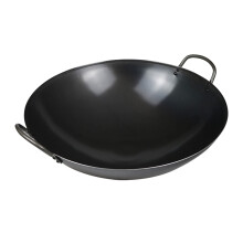 Iron Wok Pan, Double Ear Large Iron Pan, Household and Commercial Wok, Uncoated Wok, 45 x 45 x 13 cm 45x45x13cm