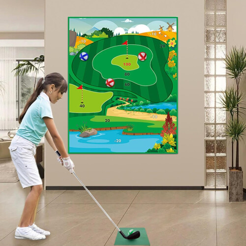 Golf set,   Battle Golf Game Set, Chipping mat with hookandloop balls, Childfriendly design 1