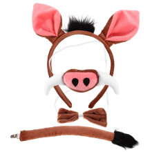 Set Costume Da Cosplay Con Orecchie Codino Naso E Cravatta
