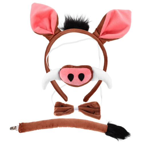 Set Costume Da Cosplay Con Orecchie Codino Naso E Cravatta
