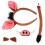Set Costume Da Cosplay Con Orecchie Codino Naso E Cravatta 9
