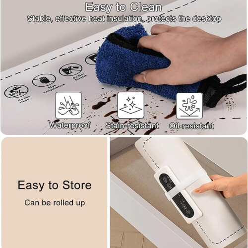 Heating Mat Heating Insulation Plate Foldable Flexible Silicone Household Dining Table Hot Bowl Heating Plate 2