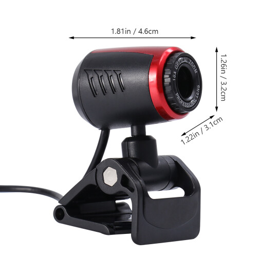 Câmera .3Mp Com E Usb, Webcam Flexível Preta 1