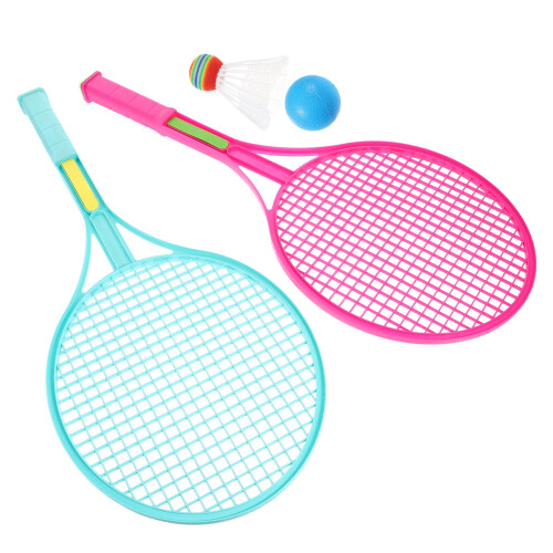 2 Conjuntos De Raquetes E Bolas De Badminton Tênis Para Crianças 2