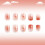 24x French Tip Press On Nail Short Square False Nail Cloud 5