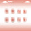 24x French Tip Press On Nail Short Square False Nail Cloud 7