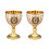 2Pcs Drinking Glass Drinking Cup Communions Party-Golden white 1