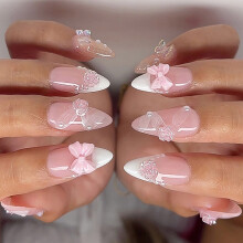 24 Stück Blumen zum Aufdrücken des Nagels, glänzender