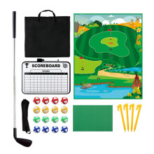 Golf Game for Kids Interactive Putting Mat with Club for Indoor Outdoor Fun
