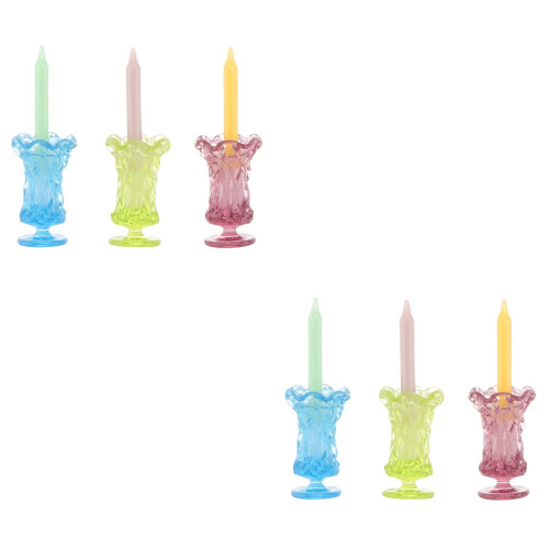6 Unidades Miniaturas Comida Brincadeira Vela Decoração 2
